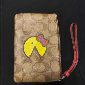 Brown Wristlet with Pac-Man Design